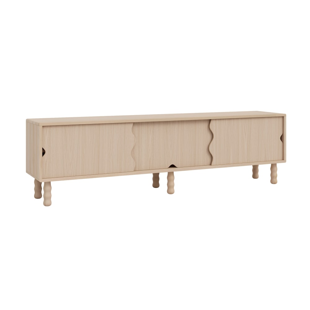 Meuble TV bas en bois massif naturel 180 cm Non verni