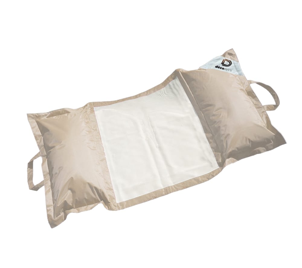 Pouf piscine en Polyester 170x90 cm Beige