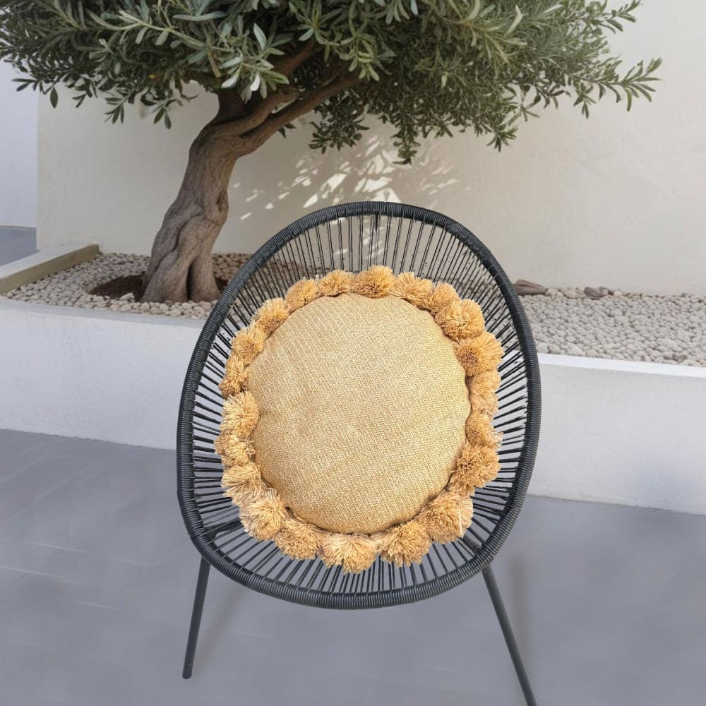 Coussin effet raphia - forme de soleil - 50x15cm - Maisons du Monde