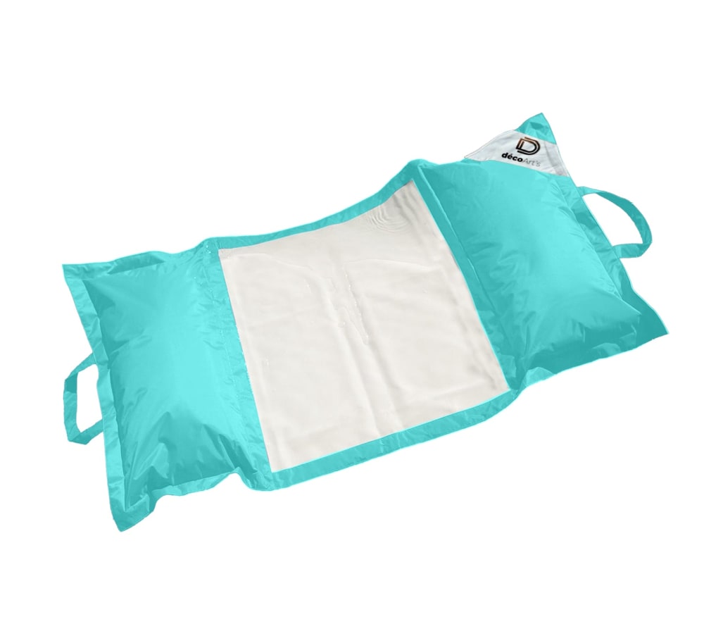Pouf piscine en Polyester 170x90 cm Bleu caraïbes