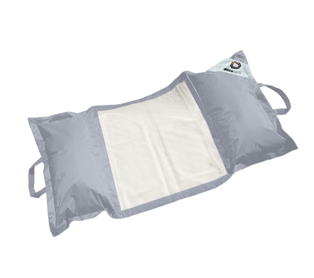 Pouf piscine en Polyester 170x90 cm Gris galet