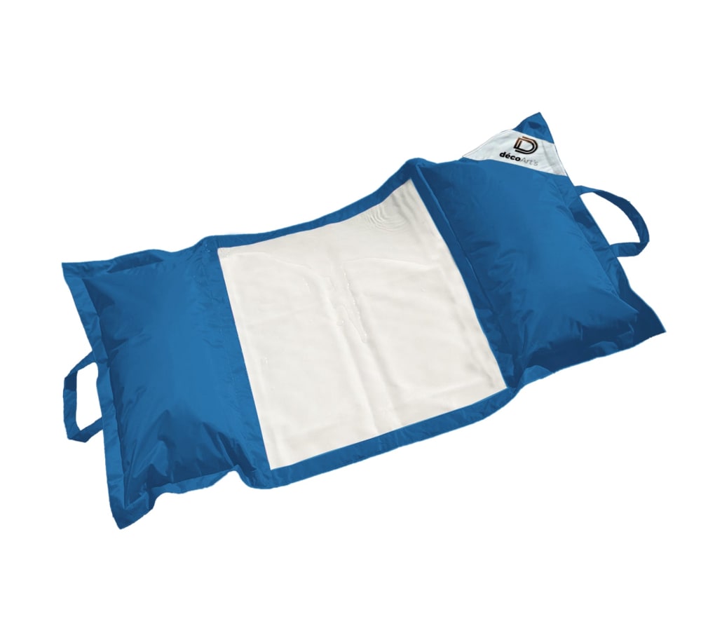 Pouf piscine en Polyester 170x90 cm Bleu pétrole