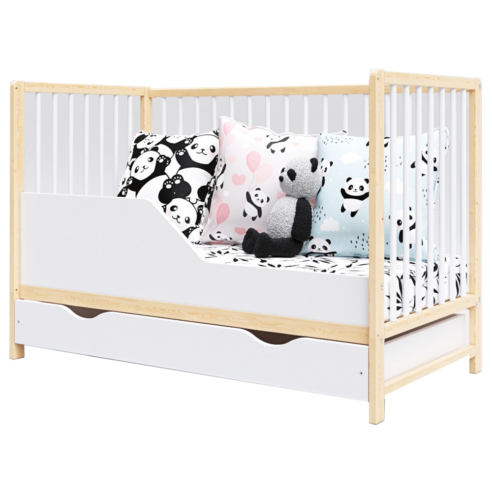 Lit bébé évolutif en bois beige avec tiroir - 120x60 cm - Maisons du Monde