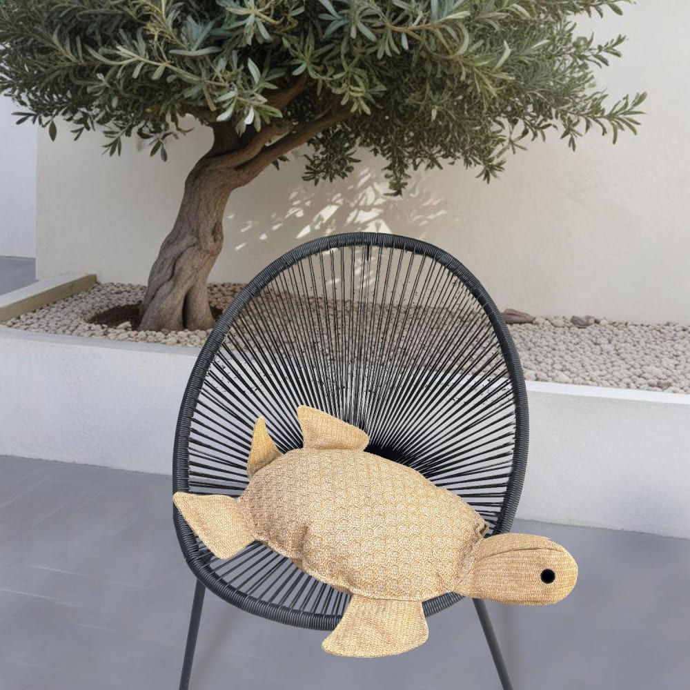 Coussin effet raphia - forme de tortue - 60x20cm - Maisons du Monde