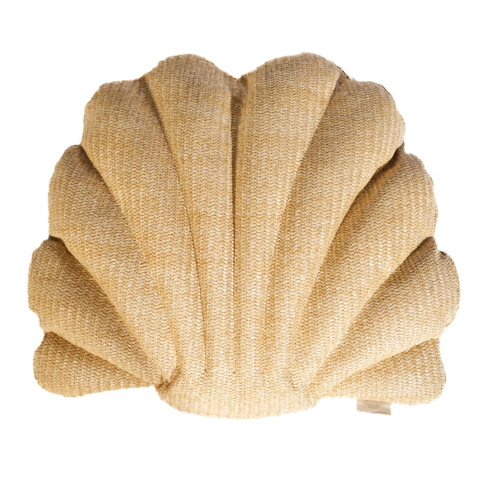 Coussin effet raphia - Forme de coquillage - 50x35cm