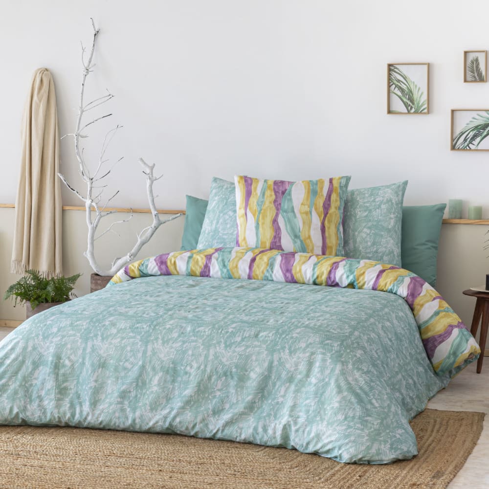 Housse de couette réversible en coton 200x200 cm bleu - Maisons du Monde