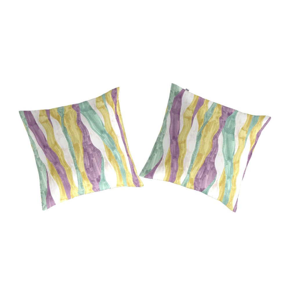 2 Taies d'oreiller en coton 65x65 cm multicolore