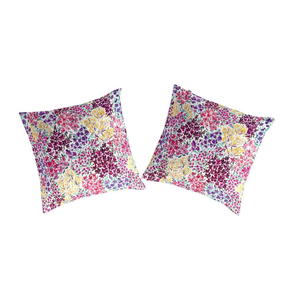2 Taies d'oreiller en coton 65x65 cm multicolore