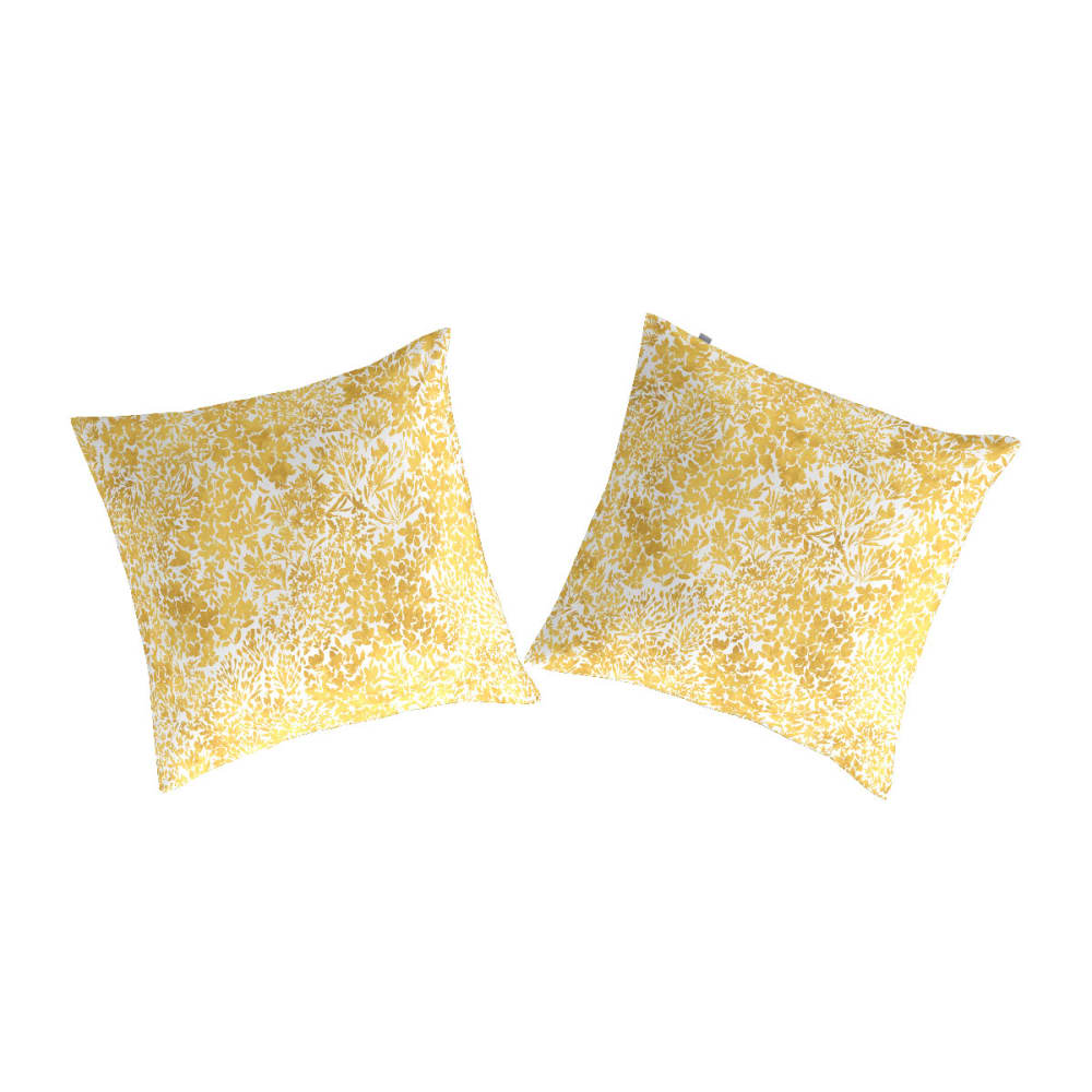 2 Taies d'oreiller en coton 65x65 cm jaune