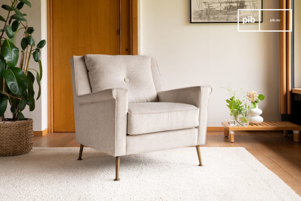 Fauteuil en velours gris