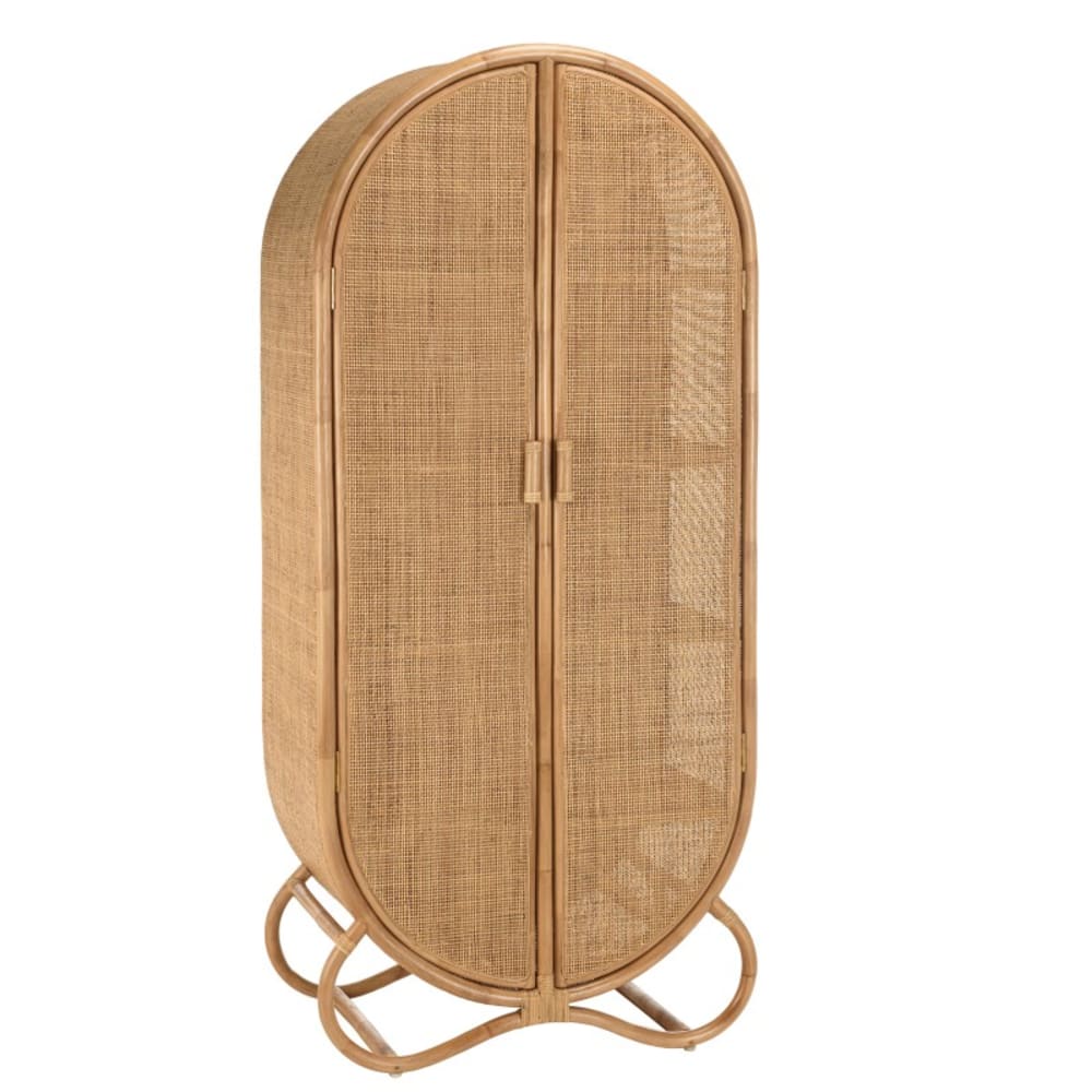 MACABANE Rattan-Schrank 2 Türen aus Rohrgeflecht Farbe Honigbraun style landhaus - Rattan