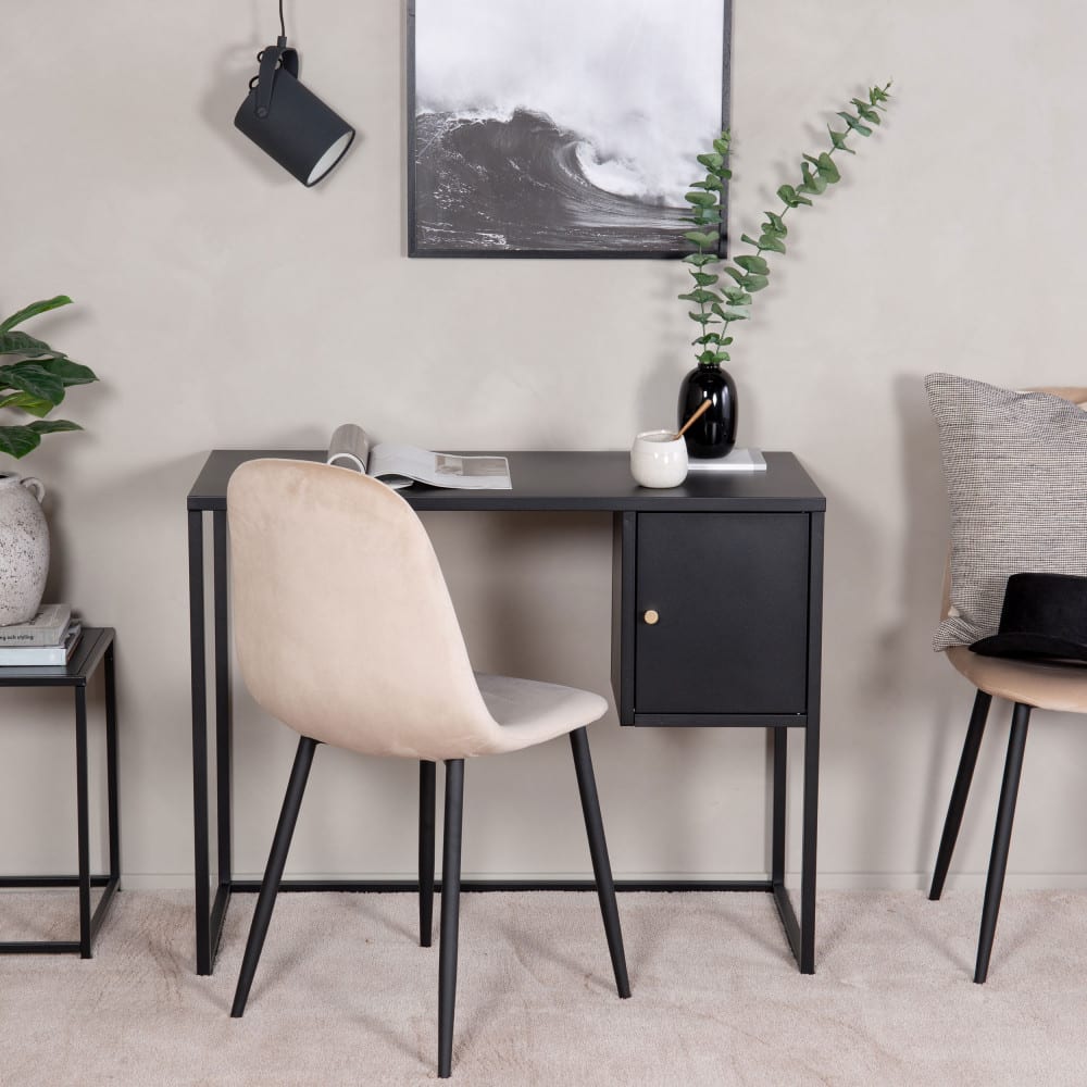 Bureau 1 porte en métal l95cm - noir - Maisons du Monde