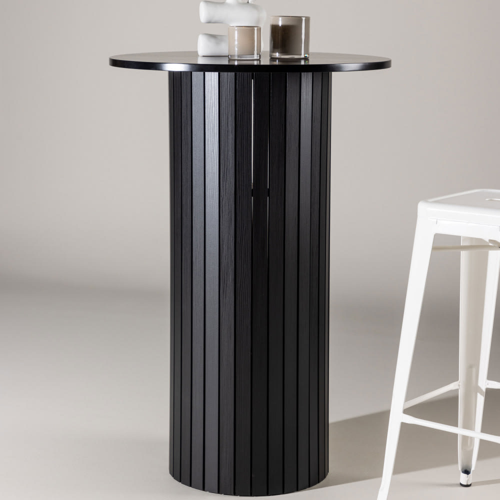 Beistelltisch in Barhöhe Ø70*105cm, Schwarz - Maisons Du Monde