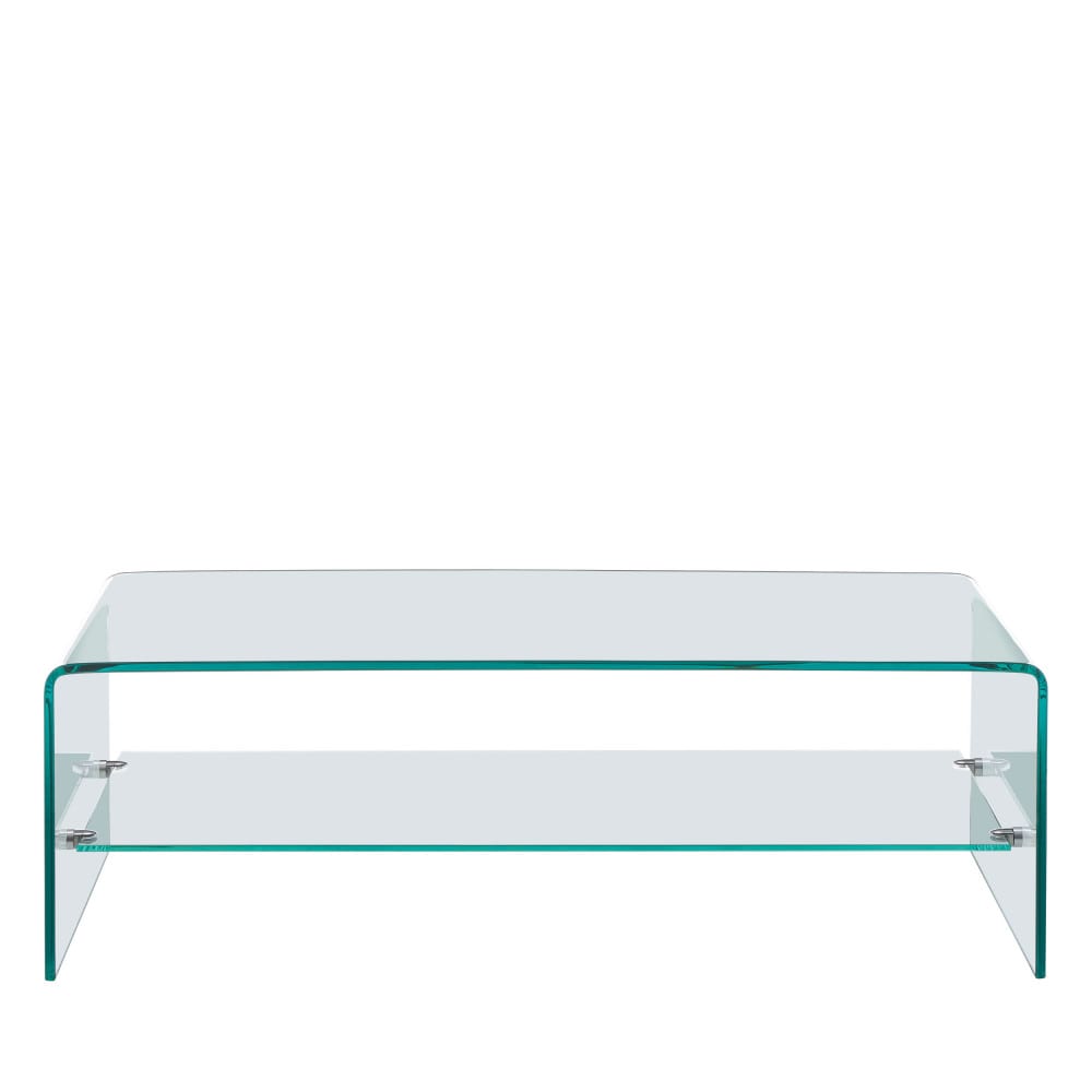 Table basse double plateau en verre L110cm - Transparent