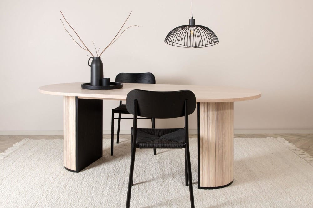 Esstisch Oval 200*90cm, Cremeweiß - Maisons Du Monde