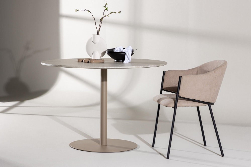 Esstisch Lycke Ø110cm, Marmoroptik - Maisons Du Monde