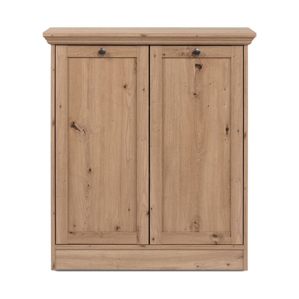 Buffet 2 portes et 2 tablettes L80 cm - Effet Chêne