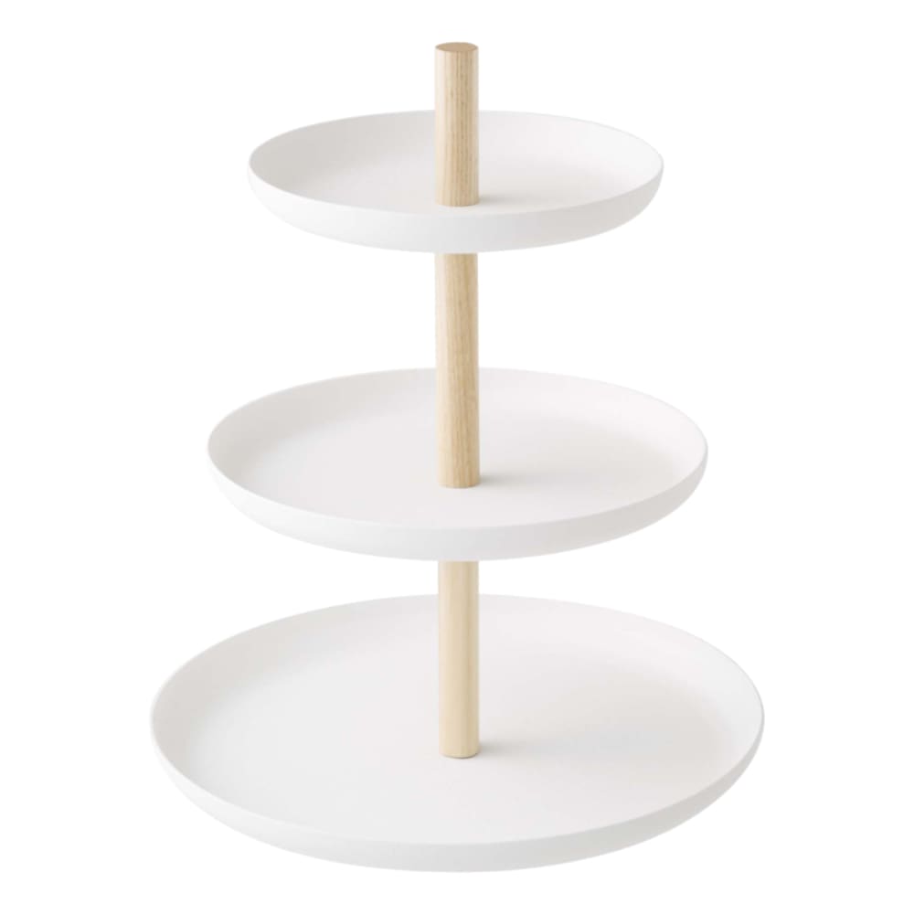 Yamazaki Présentoir 3 niveaux - h24 cm - blanc - Métal