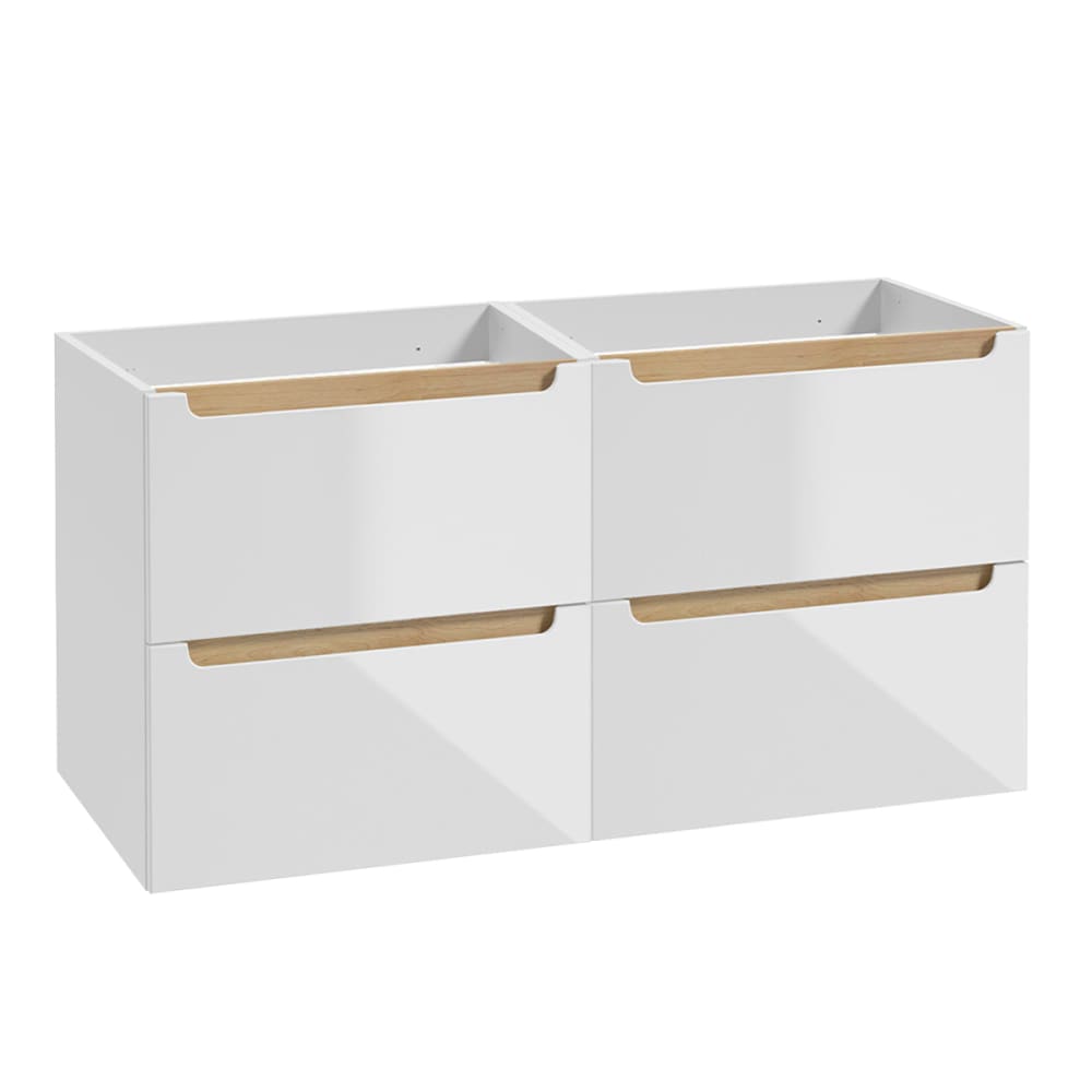 Petits meubles Waschbeckenunterschrank 120cm MDF Weiß Weiß Spanplatte