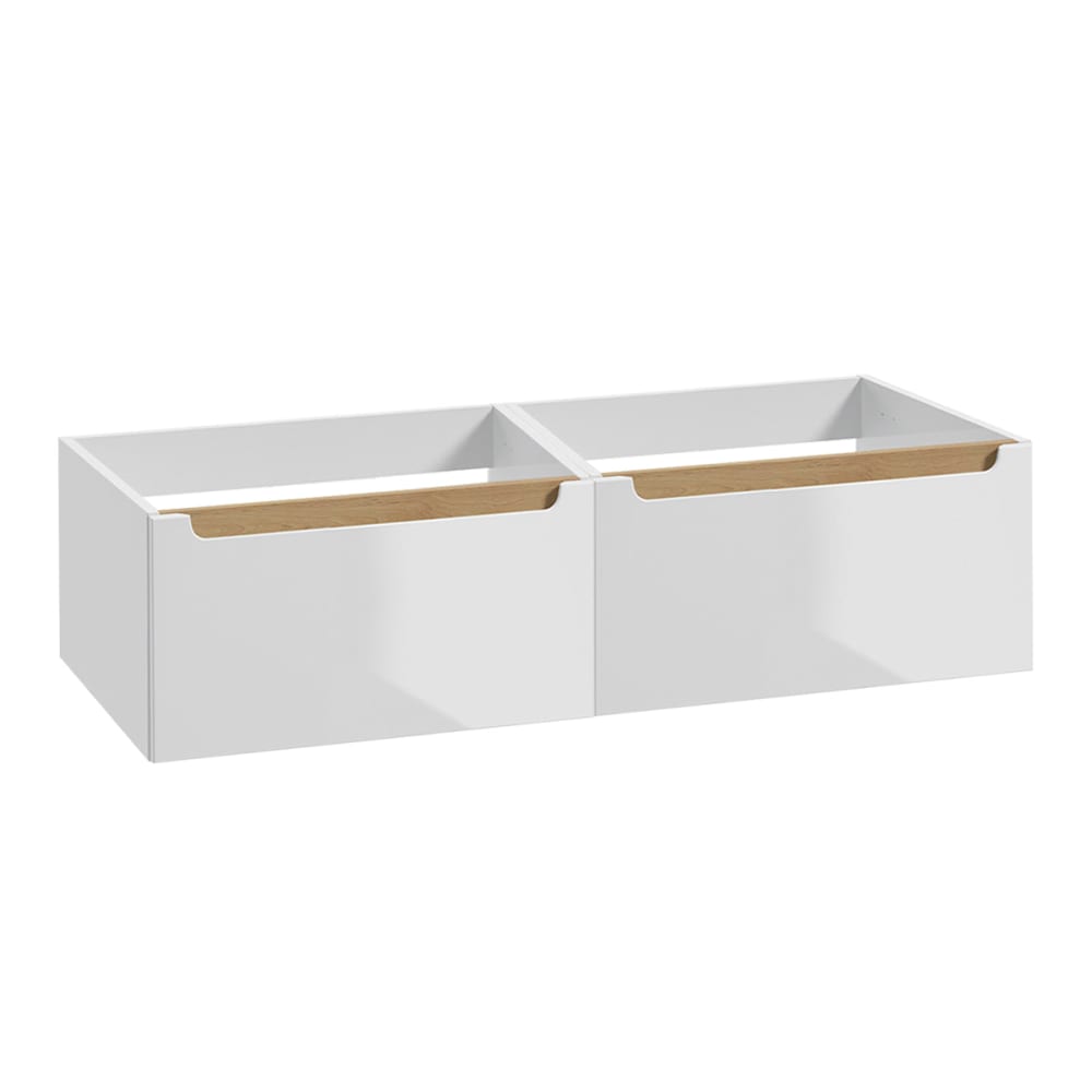 Petits meubles Waschbeckenunterschrank 120cm MDF Weiß Weiß Spanplatte