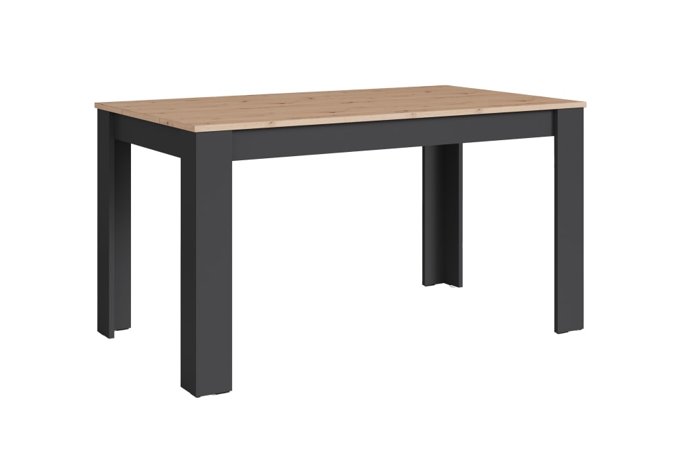ByLiving Esstisch in Eichenholzoptik, Gestell anthrazit, 140 x 80 cm, braun style modern - Spanplatte