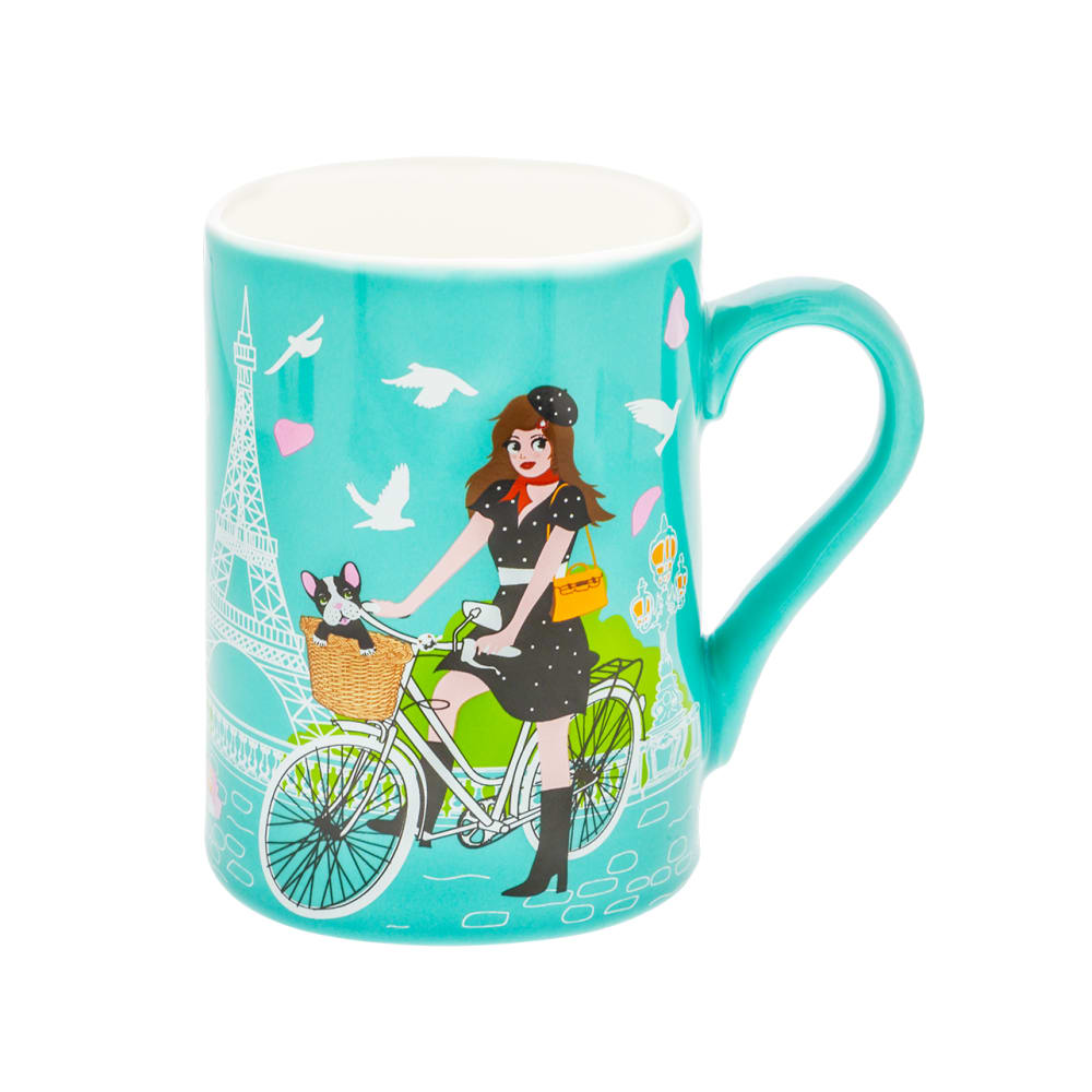 Mug 30 cl  bleu 2 porcelaine de chine 7,2  x  10,2 cm x  10,2 cm