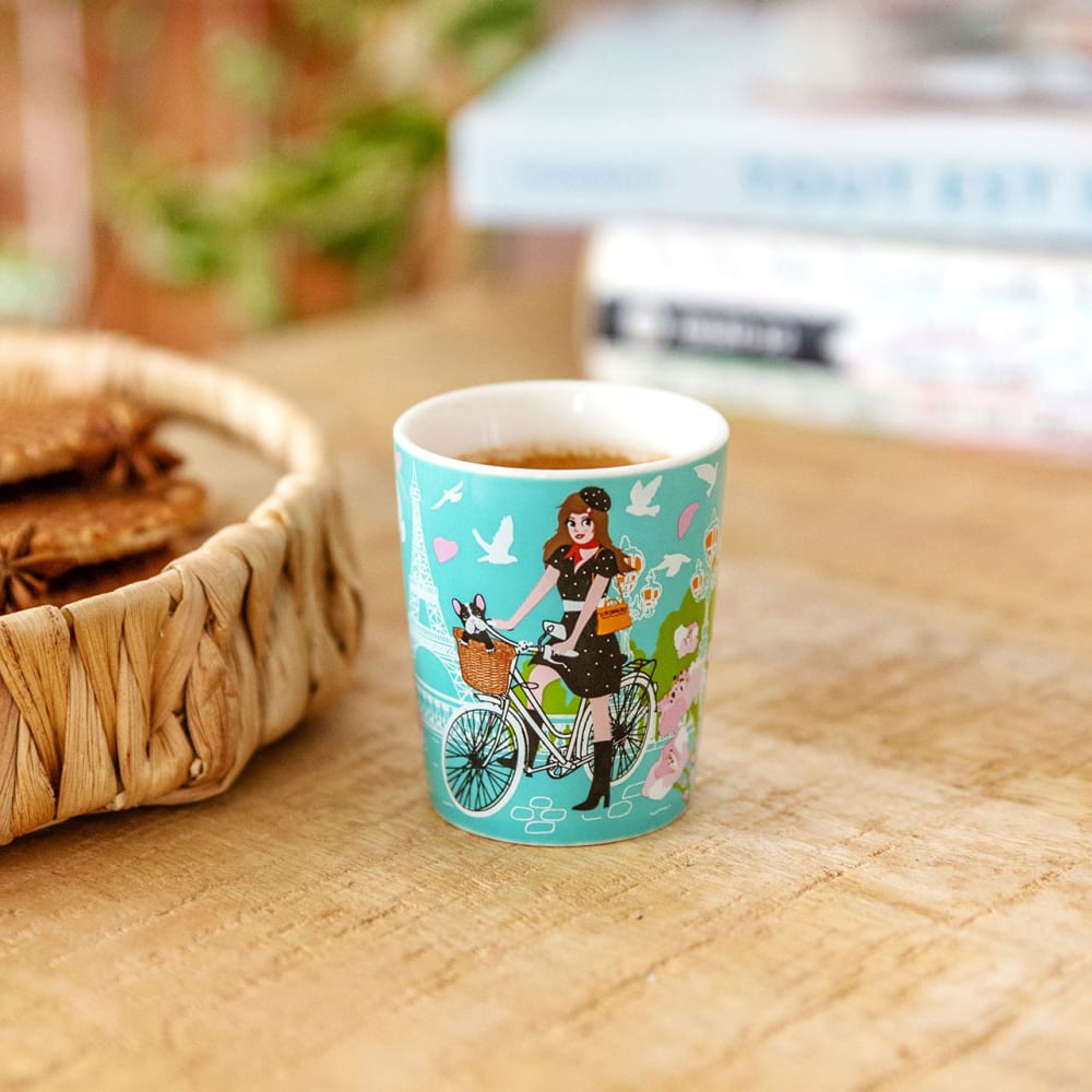 Tasse espresso bleu 2 porcelaine de chine 5,5 x 6,3 cm x 6,3 cm - Maisons du Monde