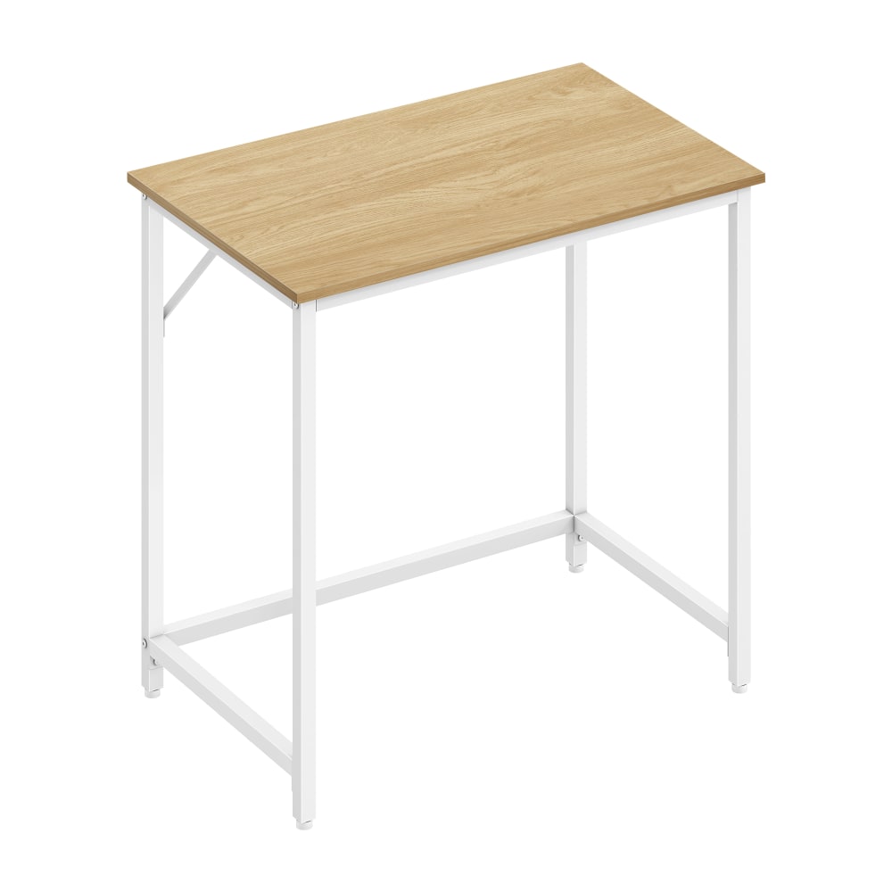 Bureau 50 x 80 x 76 cm cadre en métal couleur chêne naturel et blanc