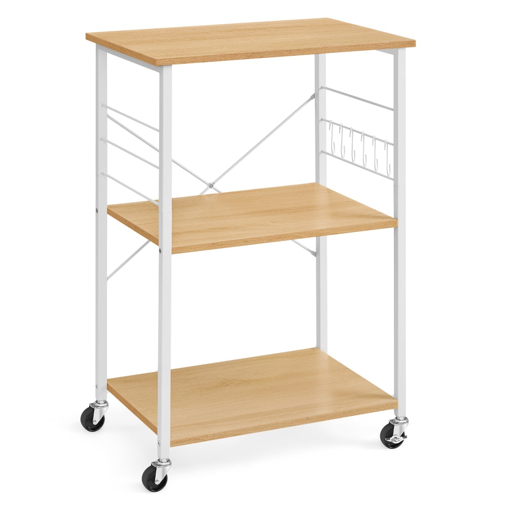 Dessertes de cuisine à roulettes chariot à 3 niveaux doré blanc