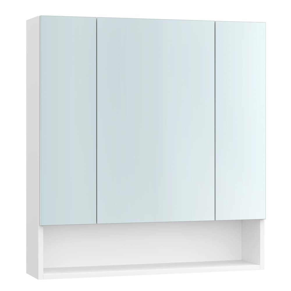Armoire de salle de bain avec portes miroir 16,5 x 70 x 75 cm blanc