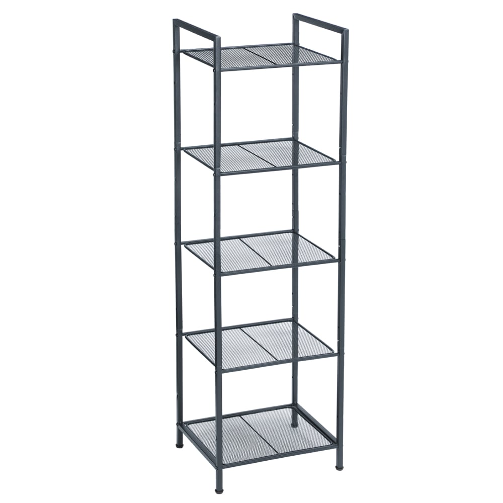 Étagère de salle de bain, rangement de cuisine, 5 niveaux, noir Étagère de salle de bain, rangement de cuisine, 5 niveaux, noir