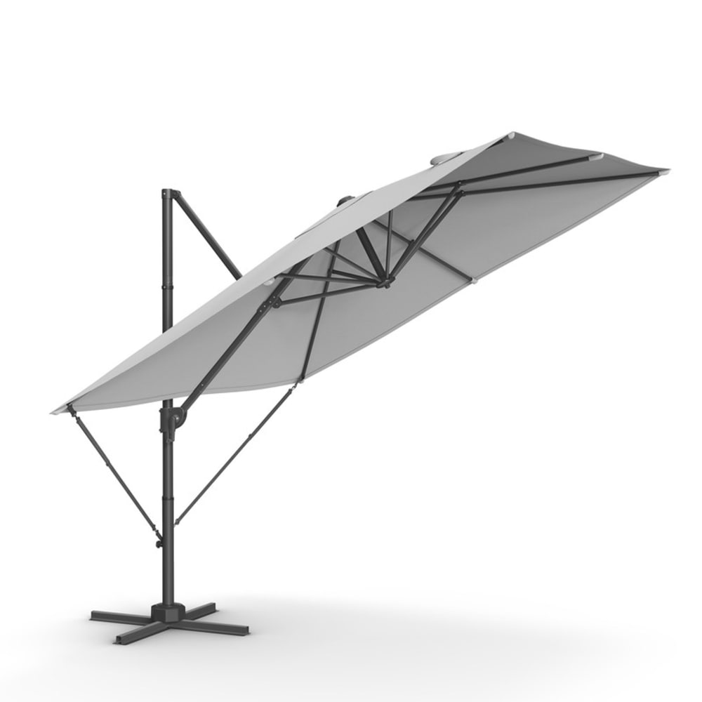 Parasol de jardin déporté 270 x 270 cm inclinaison gris tourterelle