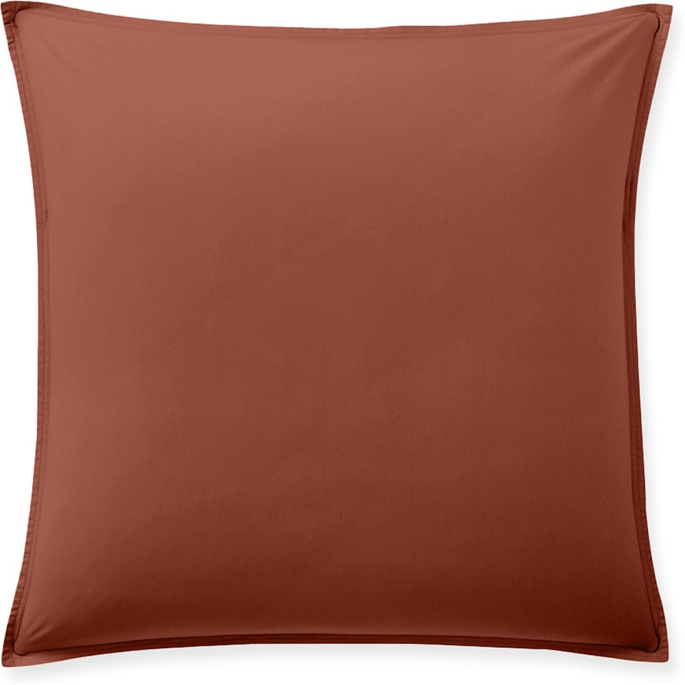 Taie d'oreiller percale de coton terracotta 65x65 cm