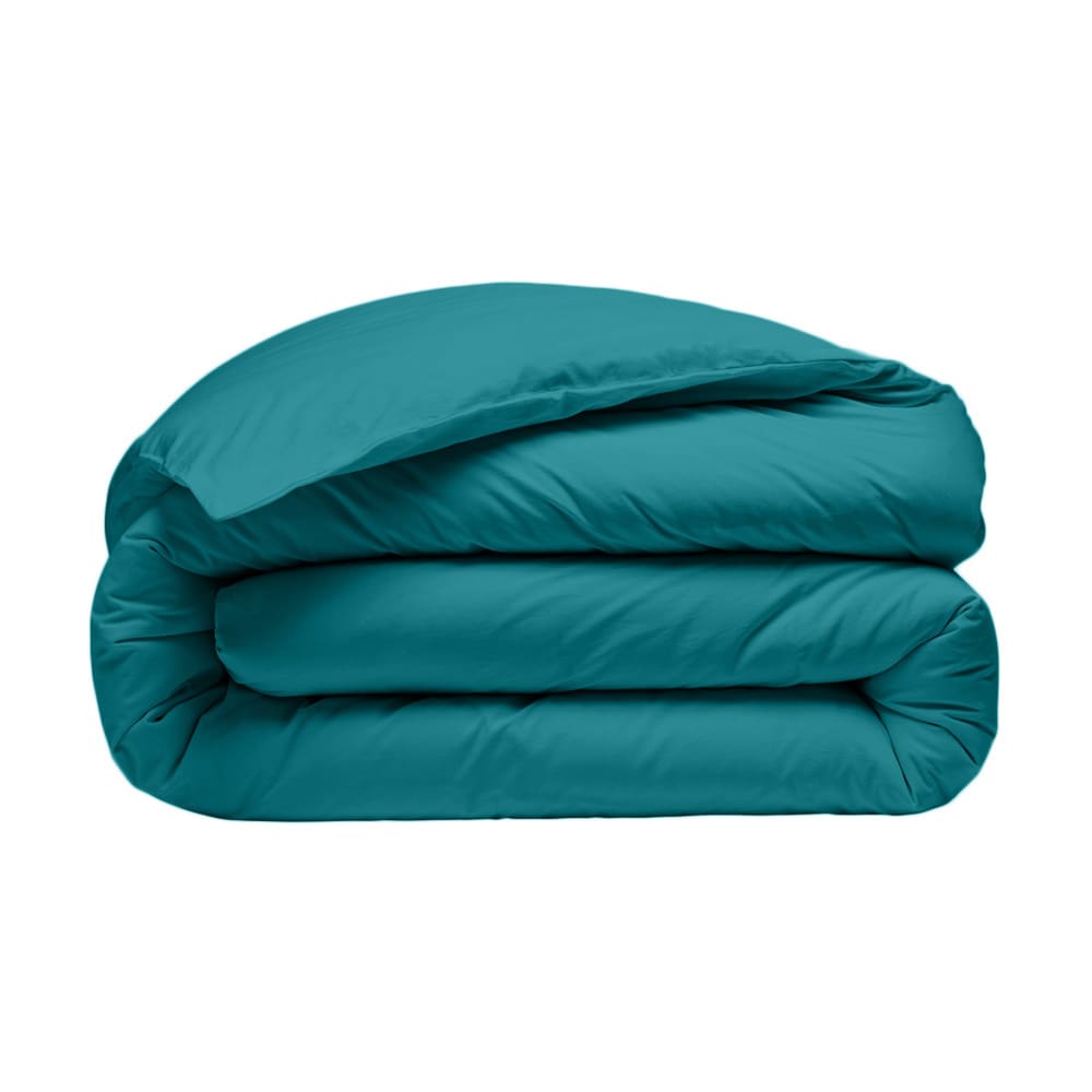 Housse de couette 240x260 cm Percale de Coton Bleu Canard — vue 3