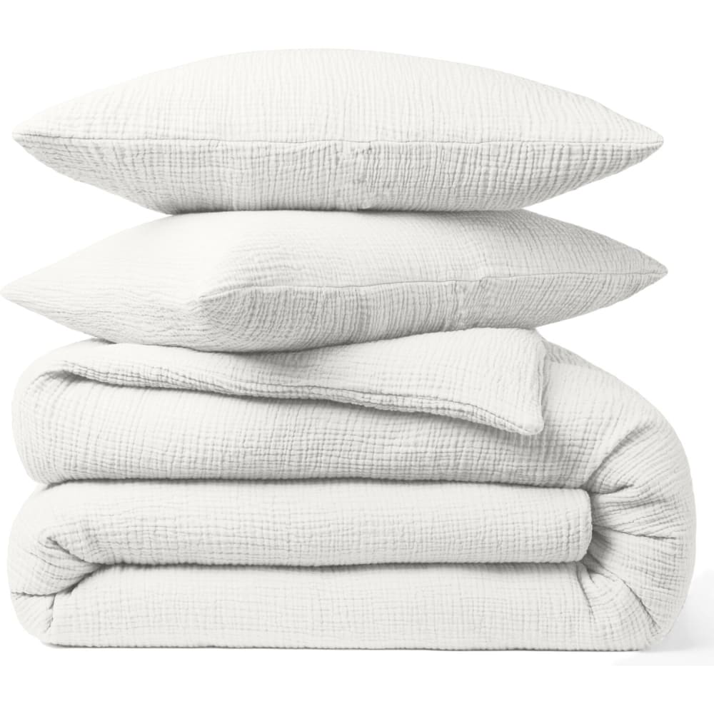 Taie d'oreiller gaze de coton blanc pur 65x65 cm - Maisons du Monde