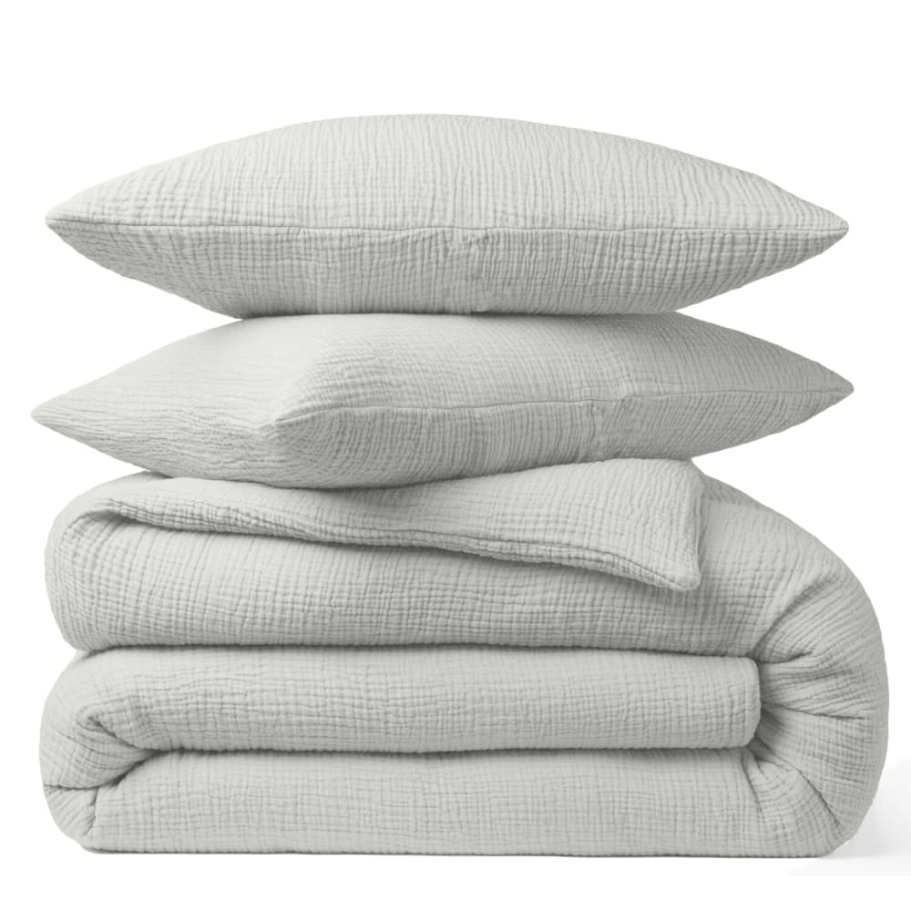 Taie d'oreiller gaze de coton gris glacier 65x65 cm — vue 3