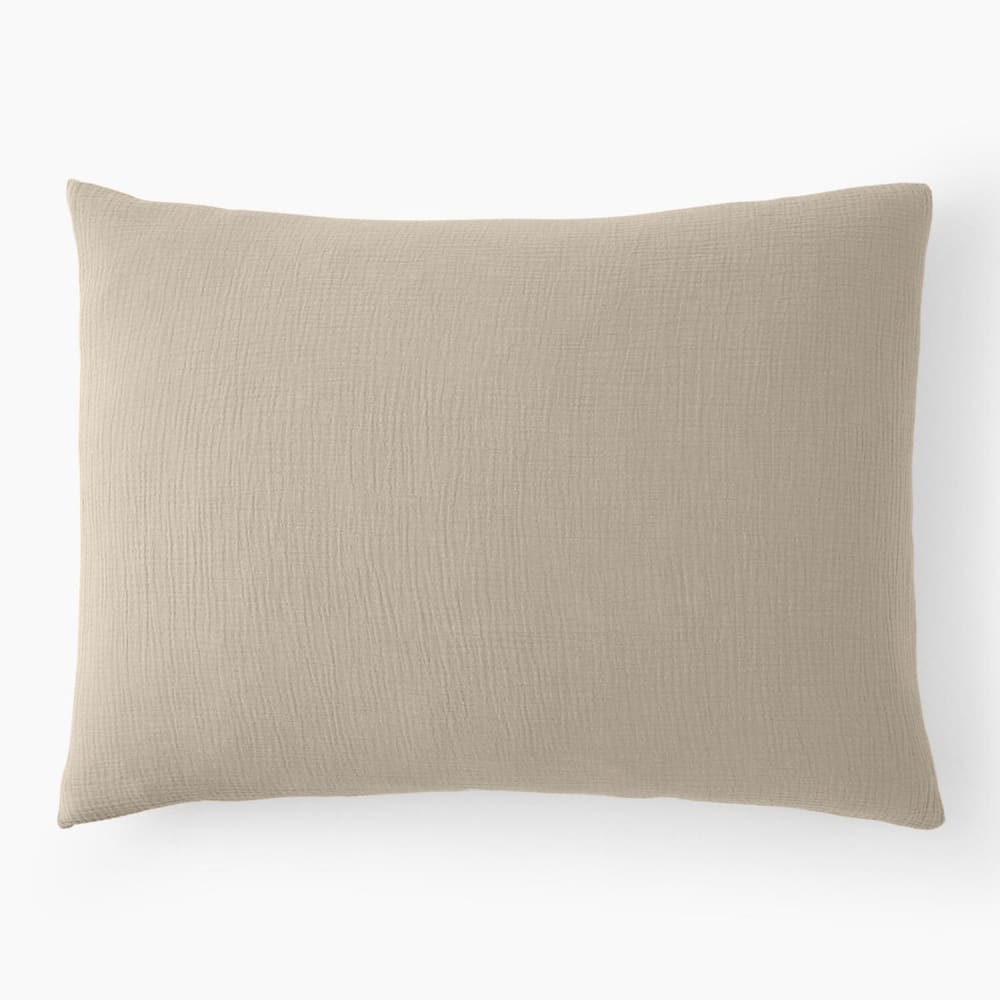 Taie d'oreiller gaze de coton ecru naturel 50x70 cm