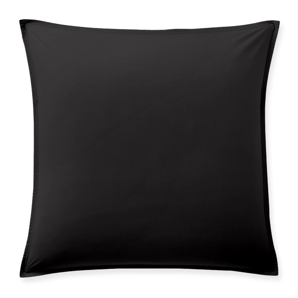 Taie d'oreiller percale de coton noir minuit 65x65 cm