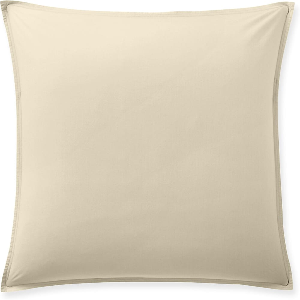 Taie d'oreiller percale de coton ecru naturel 65x65 cm