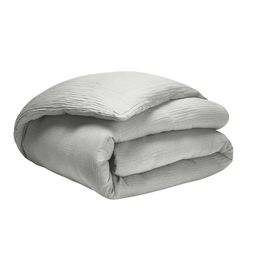 Housse de couette 220x240 cm Gaze de Coton Gris Glacier — vue 3