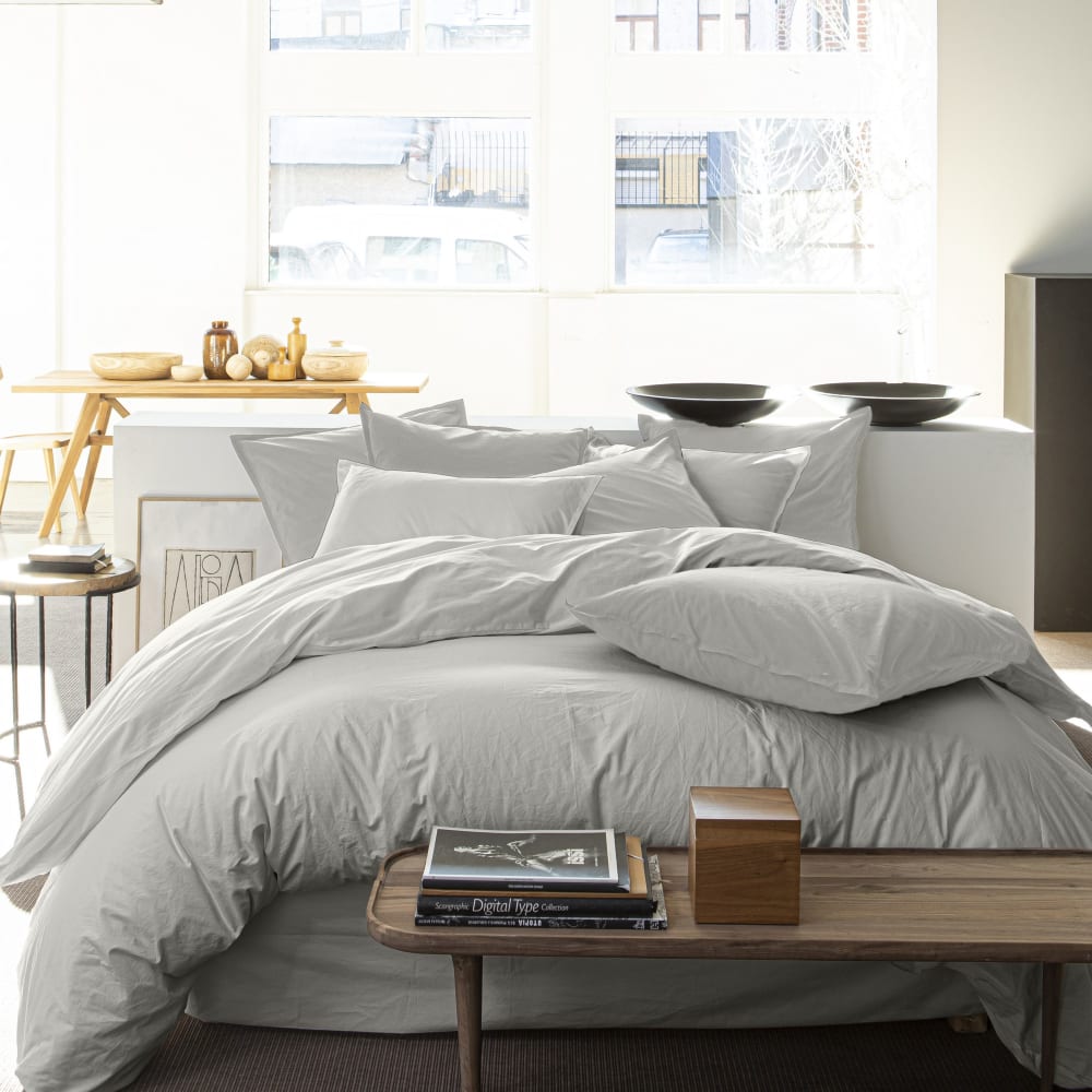Housse de couette 220x240 cm Percale de Coton Gris Perle — vue 4
