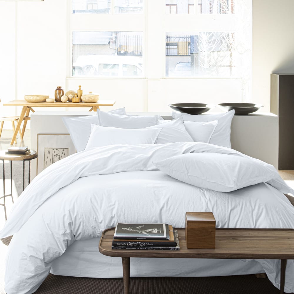 Housse de couette 220x240 cm Percale de Coton Blanc Nuage — vue 4