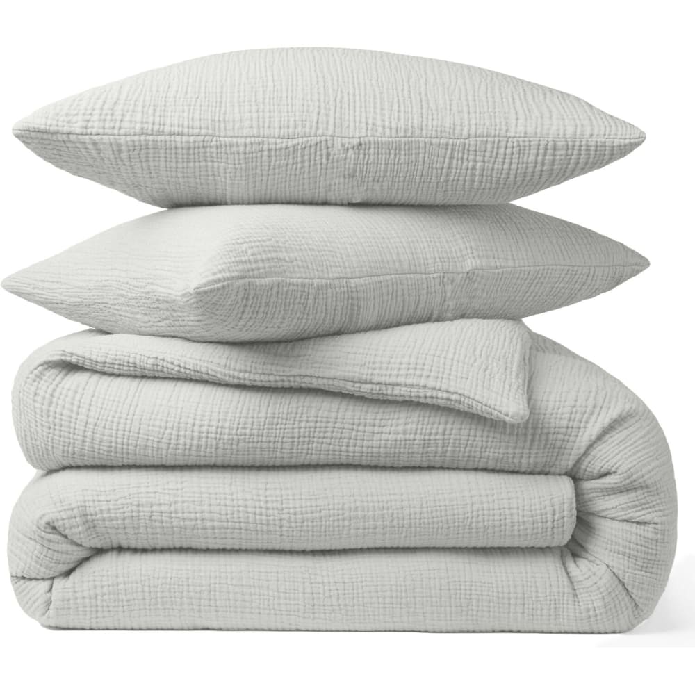 Housse de couette gaze de coton ecru naturel 260x240 cm — vue 4