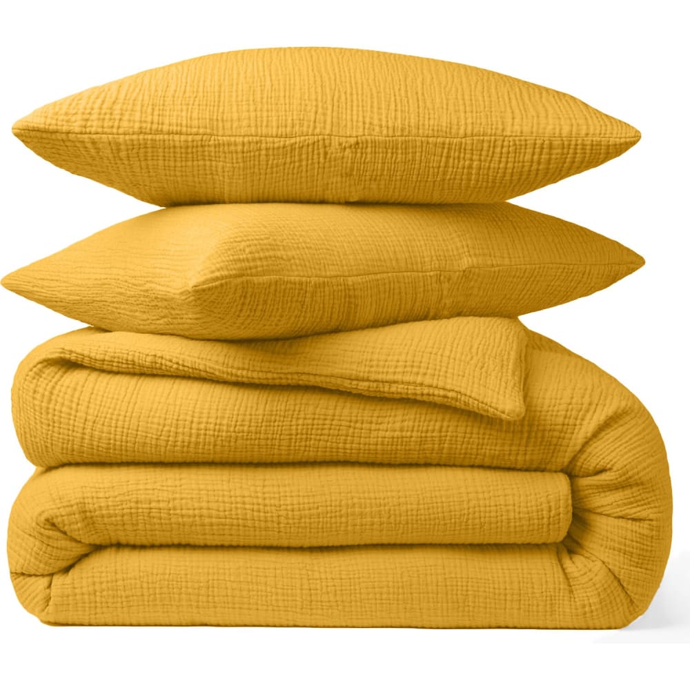 Taie d'oreiller gaze de coton safran mineral 50x70 cm - Maisons du Monde