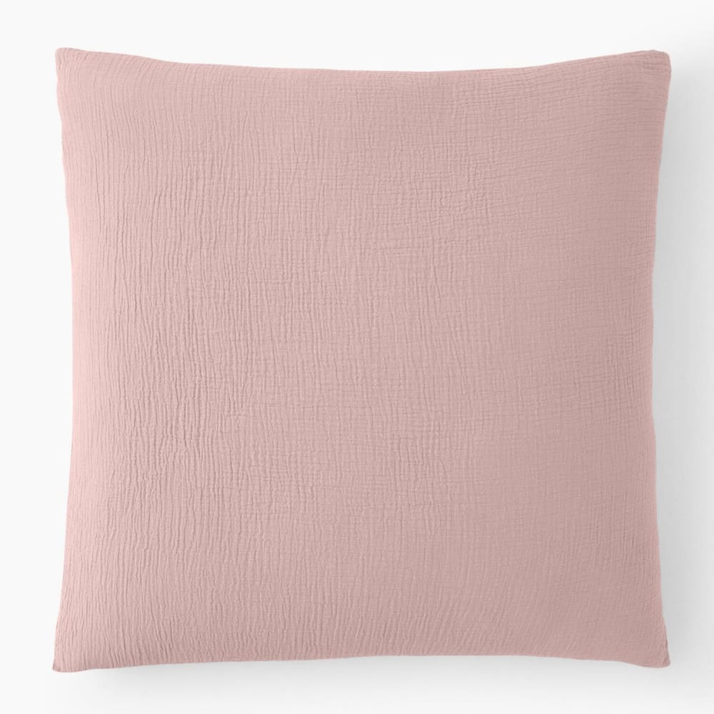 Taie d'oreiller gaze de coton rose lotus 65x65 cm