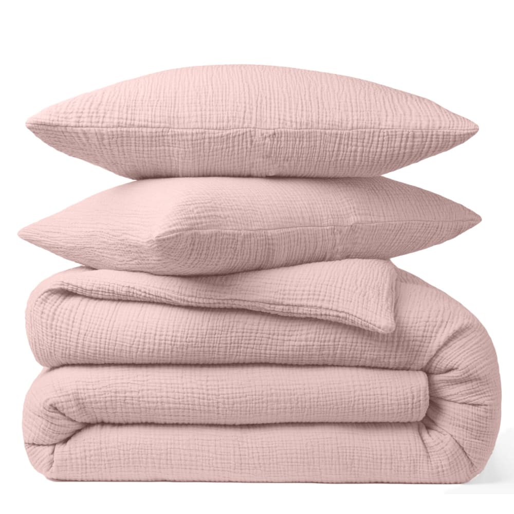 Taie d'oreiller gaze de coton rose lotus 65x65 cm — vue 3