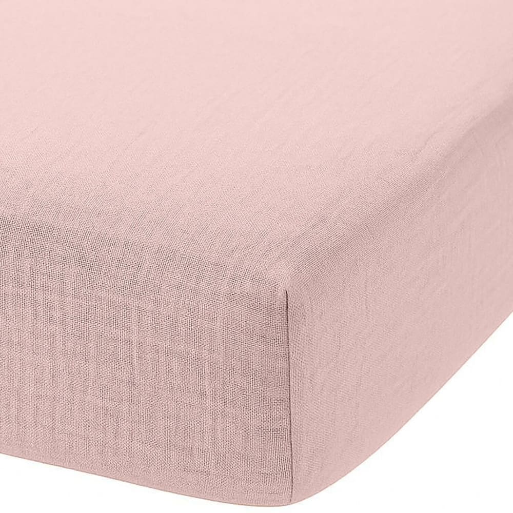 Drap housse gaze de coton rose lotus 160x200 cm