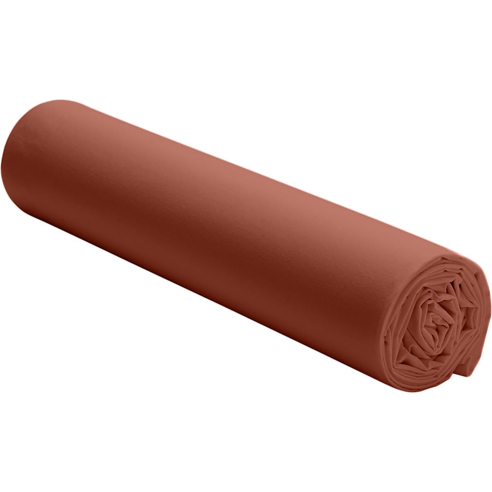 Drap housse percale de coton terracotta 140x190 cm — vue 3