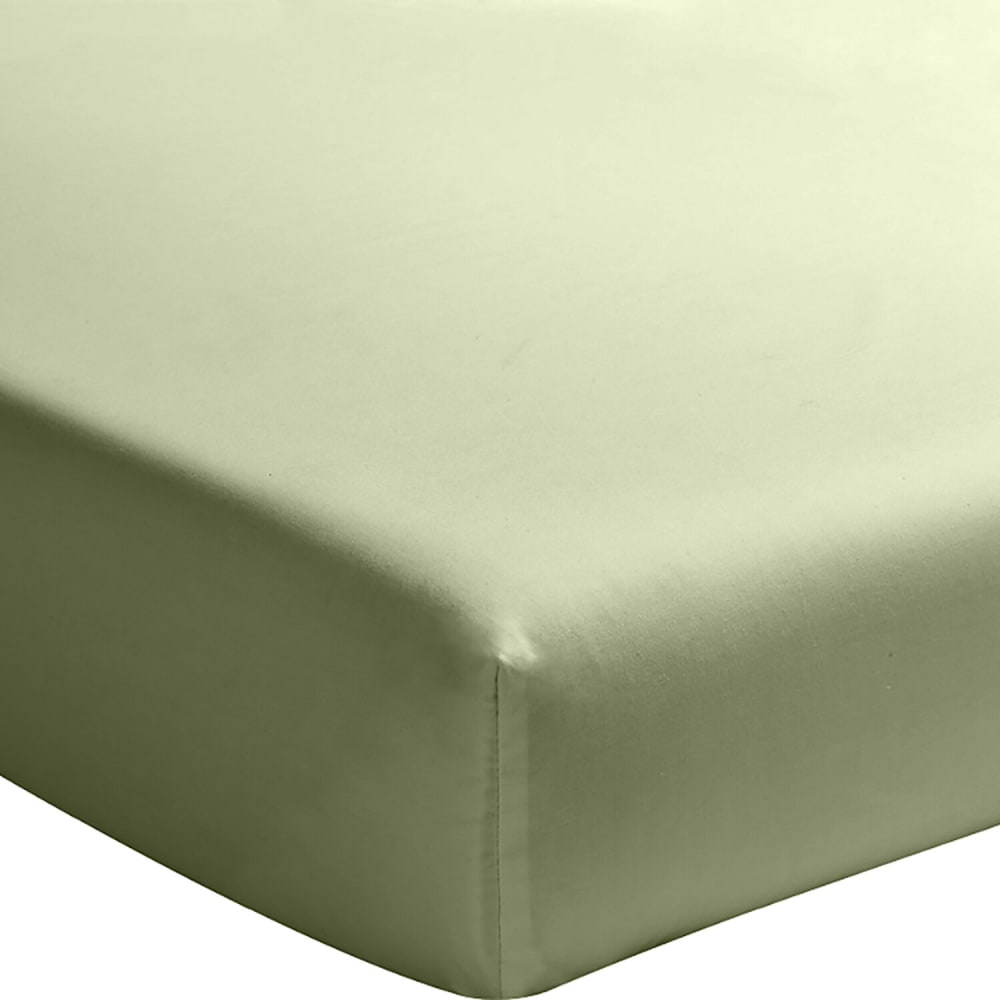 Drap housse percale de coton vert d'eau 140x190 cm