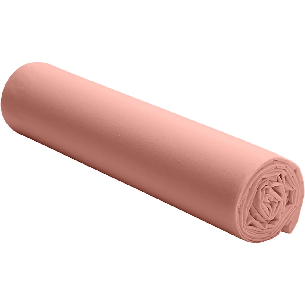 Drap housse percale de coton rose poudré 140x190 cm — vue 3